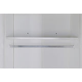 4 Door White Wardrobe Cabinet Hanging Rail, Shelves & White Handles V63-953101