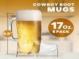 Cowboy Boot Cups - 17oz Cowboy and Cowgirl Drink Mugs, Reusable BPA-Free Plastic Mug V1370-AZ4-01875