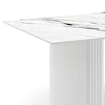 Dining Table Sintered Stone Top MDF Table Base High Glossy White V43-DT-SCRL