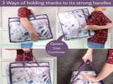 Clear Vinyl Zippered Storage Bags 40L Sturdy Storage Bags for Sweaters, Blankets, V1258-DP02-WO-210