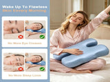Side Sleeper Pillow for Anti-Wrinkle, Cooling Memory Foam Beauty Pillows for Neck Pain & Breathing V1107-115-88297-BLU