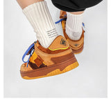 Vintage Sneakers Retro Skate Shoes Couple Matching Shoes Unisex Canvas Shoes - Camel - Size V1106-M-SHOE2-16519-CAME-7AU7EU40