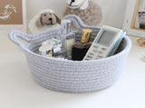 Small Cat Ears Toy Organizer, Woven Cotton Rope Basket, Decorative Nursery Bins & Boxes Gift Basket V1189-LWWAL-20260401-06444