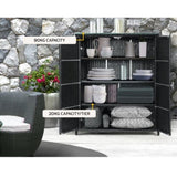 Gardeon Outdoor Storage Cabinet Box Garage Wicker Shelf Chest Garden Shed Tools OSB-CABI-RATTAN-BK