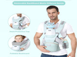 6-in-1 Adjustable Baby Carrier with Hip Seat 11.815.7in Adjustable Height, Breathable Mesh & V1107-CS-YEBDYDLV
