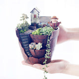 Succulent Plant Pot Resin Bonsai Pot Aesthetic Unique Decor for Indoor Outdoor Office Desk Home V1294-YM0901-181210QY05-1