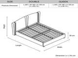 Roman Bed Frame Double Size Black Velvet Fabric with Gas Lift plywood metal structure V43-BED-RMN-DBL