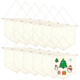12PCS Blank Canvas Banner, Triangular Pin Display for Wall Art, Canvas Custom Banners Paintable V1369-AZ3-W-08688