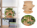Multi-Pocket Ceramic Tiered Greeneryer Vertical Flower Pot For Succulent Herb Balcony Decor V1369-AZ3-W-14838