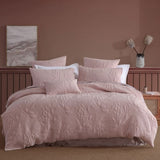 Platinum Collection Flourish Rose 100% Cotton Textured Quilt Cover Set Super King V442-LED-QUILTCS-FLOURISH-ROSE-SK