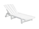 Gardeon Sun Lounge Beach Chair HDPE Adirondack Lounger Patio Outdoor Furniture with Wheels White FF-LOUNGE-ADHE-WH