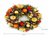 Christabelle 61cm Timeless Elegance Christmas Wreath Pre Lit Multi Function LED Gold Red Bauble 112_SENTE61