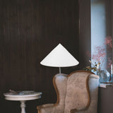 White Umbrella Cloth Lampshade for Indoor Desk Lamps with Durable Bracket V1192-AZ-W-28478
