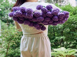 Hand-Crocheted Rose Round Blanket A versatile romantic gift that brightens everyday warmth. V1232-MGHT010