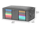 4PCS Clothes Storage Bag Large Capacity Clothing Organizers Foldable Closet Container with Clear V1294-YM0523-10334568