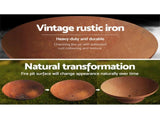 Grillz Fire Pit Bowl Cast Iron Rustic 70cm FPIT-STEL-VINTAGE-70