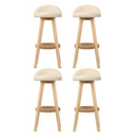 Artiss 4x Bar Stools Padded Leather Wooden Beige BENT-C-9004H-BGX4