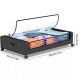 Black Square Under-Bed Storage Rack with Wheels Sturdy Easy to Move for Bedroom AU V201-QHGMMOREONE043