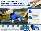 3-Piece Blue Winter Pet Outdoor Travel Set blue m size Reflective Dog Puffer Jacket, blue 3m V888-ELOSUNG53307
