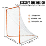 Lacrosse Goal, 6' x 6' Net, Steel Frame Backyard Training Equipment, Portable V952-ZQGQQMTJK66YIO3RGV0