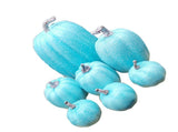 7 Pcs Artificial Pumpkin Cute Lifelike Foam Harvest Pumpkins for Autumn Holiday Decor Sky Blue V1294-YM0901-3115240077511