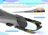 Gray Adjustable Open Heel Snorkel Fins, Travel-Size Short Swim Flippers for Snorkeling, Diving & V1107-ADJUSTABLE OPEN HEEL SNORKEL FINS-S