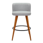 Artiss 2x Bar Stools Linen Padded Wooden Grey BA-TW-8126-LI-GYX2