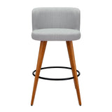 Artiss 2x Bar Stools Linen Padded Wooden Grey BA-TW-8126-LI-GYX2