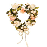 Led Floral Wreath with Lights Artificial Flower Wreath for Front Door Decor Battery Operated V1366-AZ2-W-12905