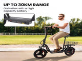 ALPHA Rover Electric Scooter with Seat, 500W 48V 25km/h 30km Range, 14-inch Tyres, Motorised V219-TRNESCAL8KRA