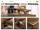 Fittro 3-in-1 Lift Top Coffee Table with 4 Chairs, Dining Table Work Desk Built-in Storage, MF-CT-W4C-WAL-AB