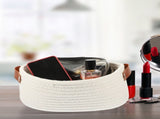 HOOWIFFY White Woven Storage Basket with Handle for Everyday Home Organization and Storage Solutions V1189-WXFWAL-20260326-02683