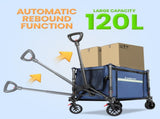 Wallaroo Collapsible 120L Blue Camping Trolley Steel Picnic Shopping Cart TLY-HSC-035-BU