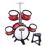 Keezi Kids 7 Drum Set Junior Drums Kit Musical Play Toys Childrens Mini Big Band PLAY-DRUM-7-RD