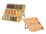 Bamboo Spice Rack Organizer, Space Saving Seasoning Cabinet Shelf for Kitchen Makeup and Spice V1237-MS-724-014