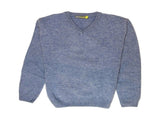 100% Shetland Ragg Wool V Neck Knit Jumper Pullover Mens Sweater Knitted - Sky - 3XL V563-SW-VN-SKY40-3XL