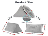 Giselle Bedding Back Pillow for Sitting in Bed, No-Collapse 25D High-Density Base, Ergonomic Lumbar RDP-SS-VEL-GY