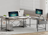 Levede Computer Desk Corner Desk Brown DH1051-BR