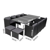 Bali 13PC Outdoor Dining Set-Black V264-OTF-502S-BLK