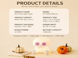 Adorable Mini Skull Night Light, Cute Halloween Decor with Squishy Silicone Body, Tap-Controlled RGB V1341-ZY-52DU9A9N-WARMLIGHT