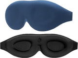2 Pack 100% Blackout Sleep Masks Most Comfortable Contoured Eye Cups and Nose Covering for Women V1188-WTJ-LZZ-01368