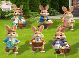 2DFlat, 8pcs Easter Gentleman Rabbit Group Decoration, exquisite shape holding egg basket / carrot V1106-M-SHOE-32531-GRAY-13A24152