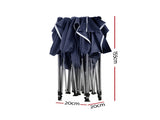 Instahut Gazebo Pop Up Marquee 3x6 Folding Tent Wedding 500D Oxford Camping Navy GAZEBO-T-3X6-F-NA