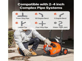 Drain Cleaner Machine 75FT x 3/8Inch, Auto Feed Sewer Snake Auger with 4 Cutter & Air-activated Foot V952-ZDJJKLSGDSTJZXGSSV3