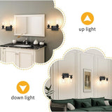 Black Vanity Light Glass Shade Wall Lamp Vintage Style Indoor Wall Sconces for Bathroom V1237-ZY-528-124