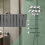 200mm Shower Head Square 304SS Electroplated Matte Black Finish V63-826371