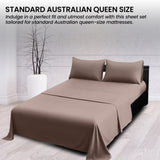 4pc 1000 Thread Count Cotton Rich King Bed Sheet Gift Pack CVC Microfibre Blend in Linen CVC-10KS-LN