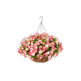 Artificial Petunia Hanging Flower Arrangement Red White Blue Flowers Outdoor - Multi-color - Size 1 V1347-112-04031-MLT-1