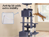 CARLA HOME 180cm Cat Tree Tower for Indoor Cats with Plush Perches, Dual Condos, Natural Sisal V178-36386