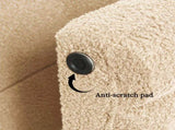 Ridge Arch Ottoman Stool Teddy Fleece Fabric Foot Rest 45cm BEIGE V274-FT-STKJP4177-BE